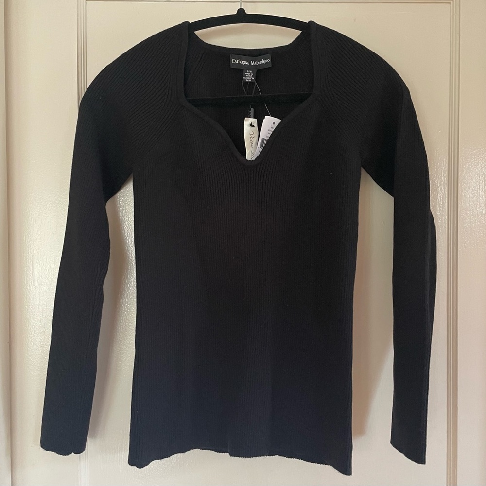 Catherine Malandrino sweetheart neckline sweater NWT